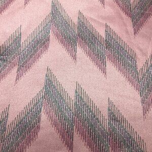 VTG Duralee Textured Flame Fabric Pink Chevron Geometric Upholstery Drapery